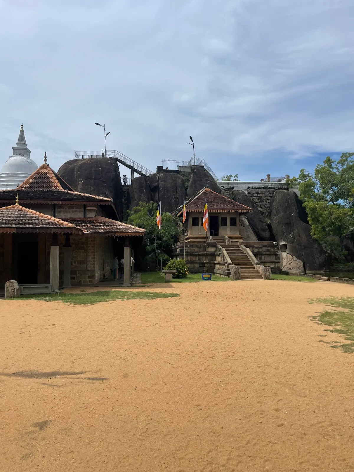Isurumuniya rock temple in Anuradhapura with its pond and stupa on the rock